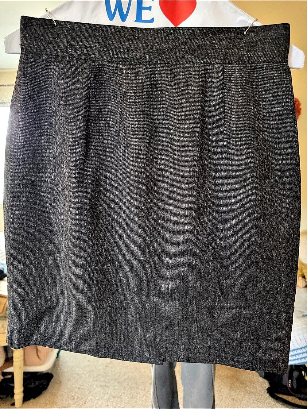 Vintage  Banana Republic Wool Pencil Skirt in Black Like New